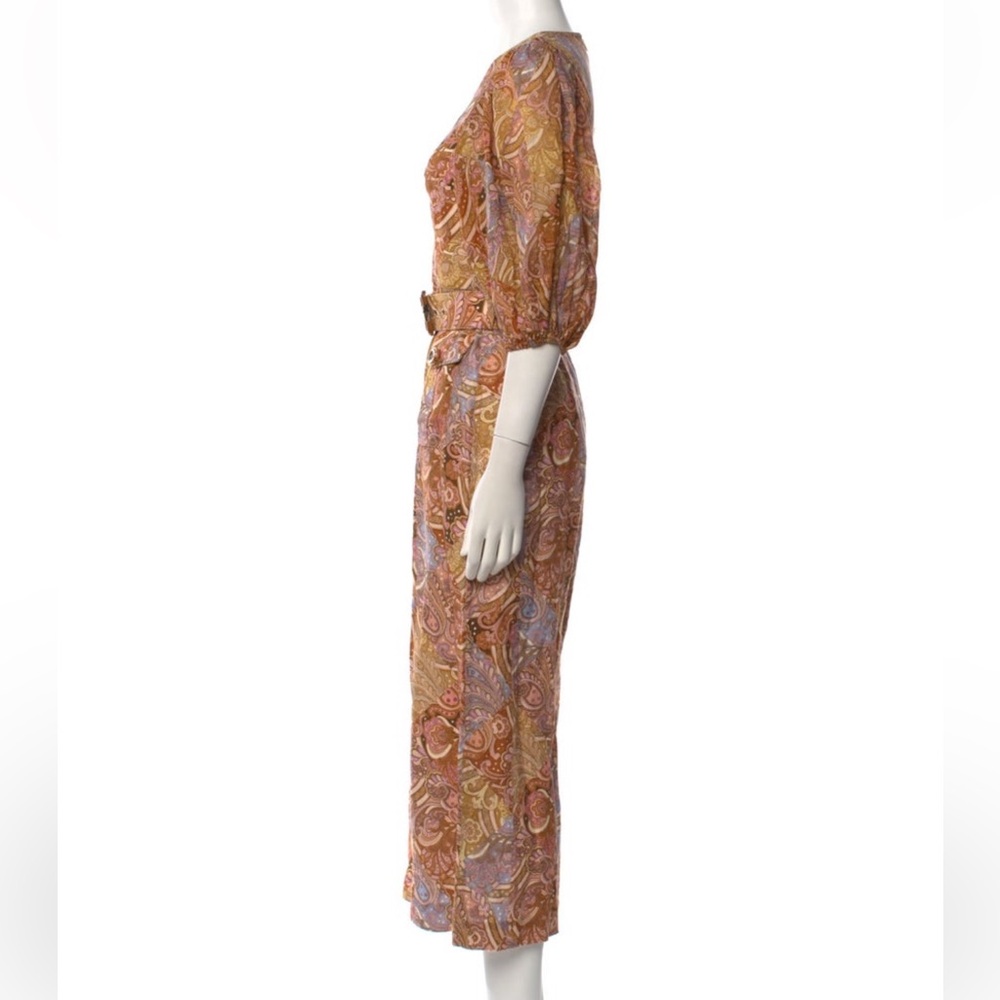 Zimmermann Concert Paisley Linen Belted Jumpsuit NWOT - Picture 9 of 12